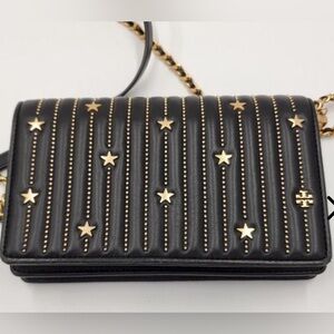 Tory Burch Fleming Black/Gold Stud crossbody Bag